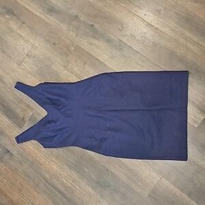 John Galliano  vintage 1999 fall printed v neck navy silk  dress. 8